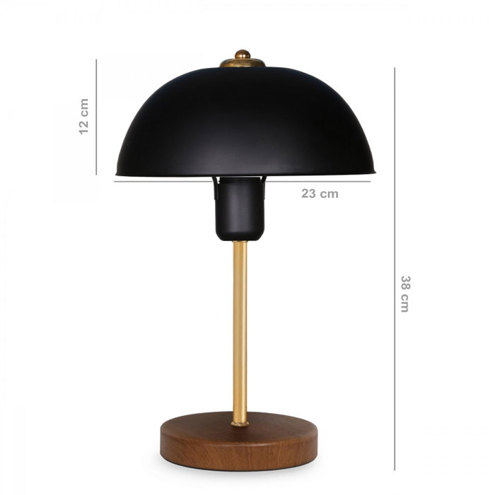 Opviq Lámpara de Mesa de Metal Negra AYD-2795